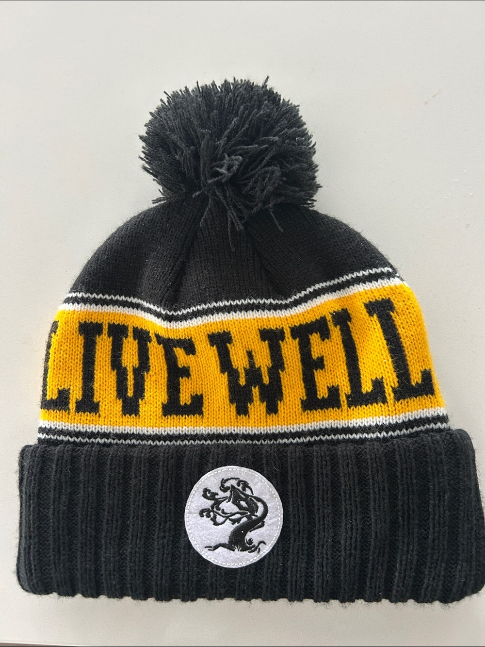 Tree House Brewing Black & Yellow 'LIVEWELL' Pom Hat. OS